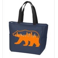 Chicago Skyline City Bear Zip Tote Bag