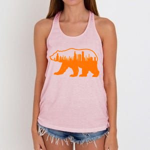 Chicago Skyline City Bear Women's Knotted Racerback Tank