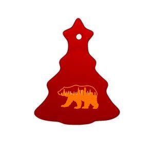 Chicago Skyline City Bear Ceramic Tree Ornament