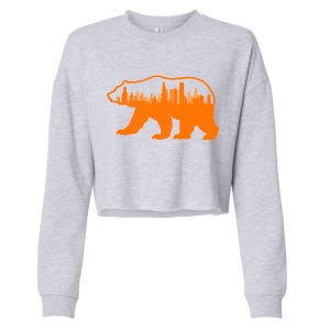 Chicago Skyline City Bear Cropped Pullover Crew