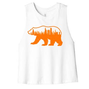 Chicago Skyline City Bear Women's Racerback Cropped Tank