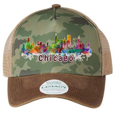 Chicago Skyline Paint Splatter Legacy Tie Dye Trucker Hat