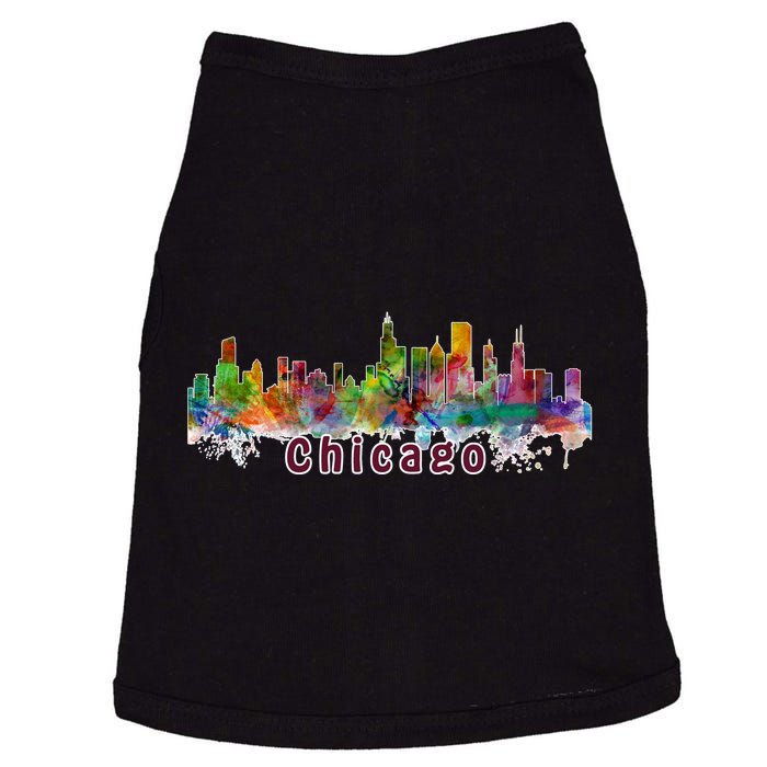 Chicago Skyline Paint Splatter Doggie Tank