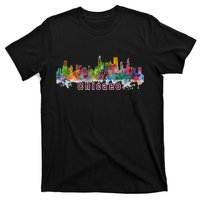 Chicago Skyline Paint Splatter T-Shirt