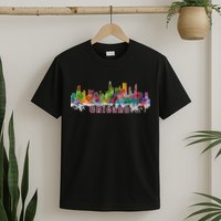 Chicago Skyline Paint Splatter T-Shirt