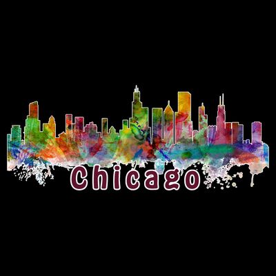 Chicago Skyline Paint Splatter T-Shirt