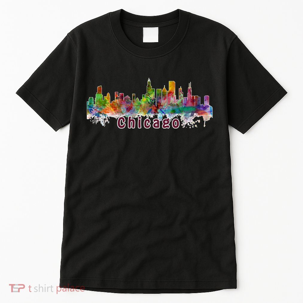 Chicago Skyline Paint Splatter Tall T-Shirt