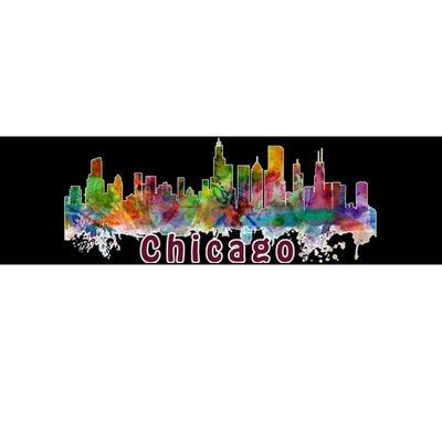 Chicago Skyline Paint Splatter Bumper Sticker