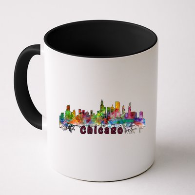 Chicago Skyline Paint Splatter Mug