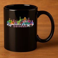 Chicago Skyline Paint Splatter 11oz C Handle Ceramic Mug