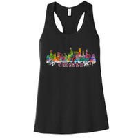 Chicago Skyline Paint Splatter Women's Racerback Tank