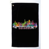 Chicago Skyline Paint Splatter Golf Towel