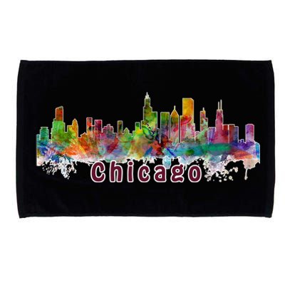 Chicago Skyline Paint Splatter Microfiber Hand Towel