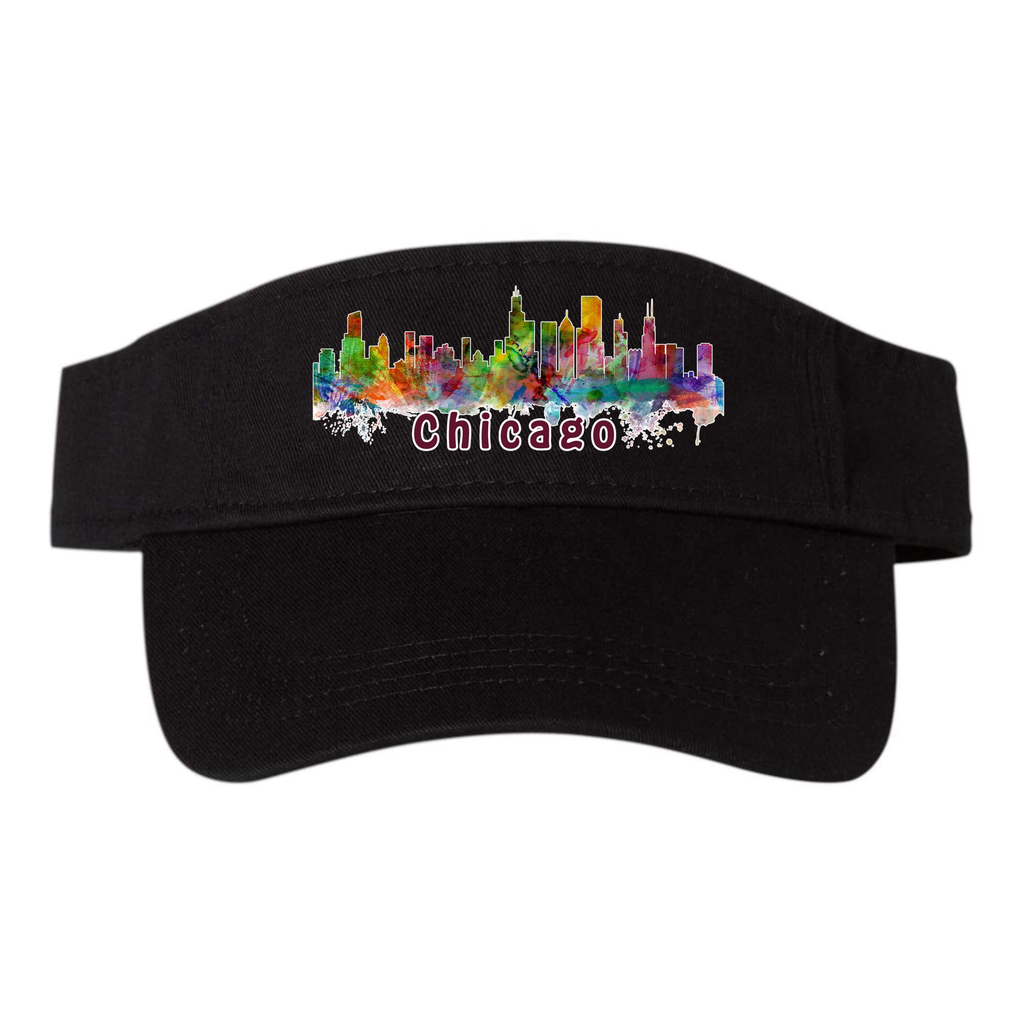 Chicago Skyline Paint Splatter Visor