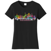 Chicago Skyline Paint Splatter Women's T-Shirt