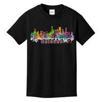 Chicago Skyline Paint Splatter Kids T-Shirt