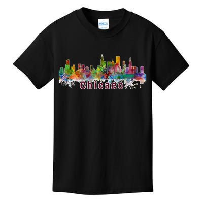 Chicago Skyline Paint Splatter Kids T-Shirt