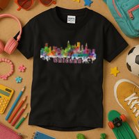 Chicago Skyline Paint Splatter Kids T-Shirt