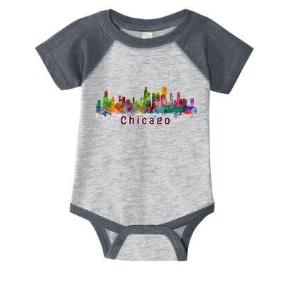 Chicago Skyline Paint Splatter Infant Baby Jersey Bodysuit