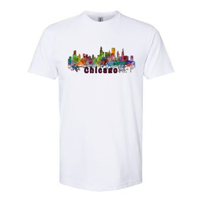 Chicago Skyline Paint Splatter Softstyle® CVC T-Shirt