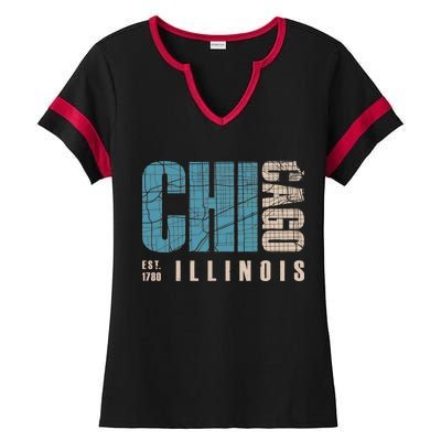 Chicago Vintage Emblem Ladies Halftime Notch Neck Tee