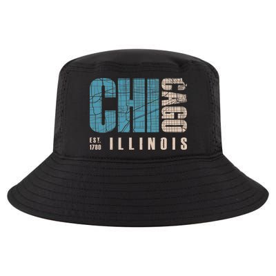 Chicago Vintage Emblem Cool Comfort Performance Bucket Hat