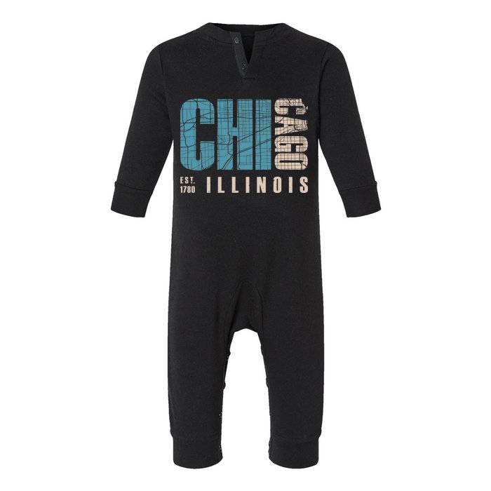 Chicago Vintage Emblem Infant Fleece One Piece