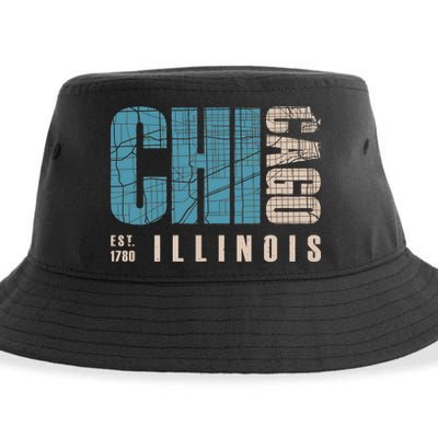 Chicago Vintage Emblem Sustainable Bucket Hat