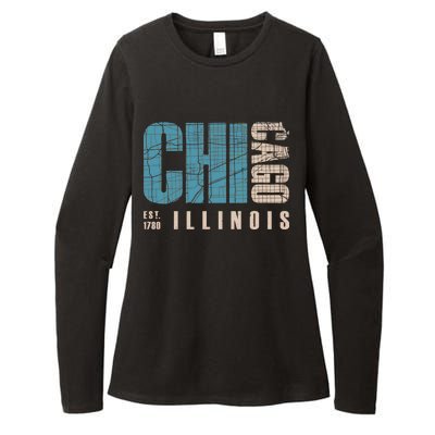 Chicago Vintage Emblem Womens CVC Long Sleeve Shirt