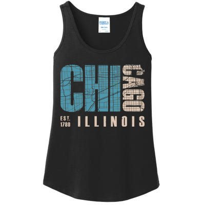 Chicago Vintage Emblem Ladies Essential Tank