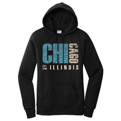 Chicago Vintage Emblem Women's Pullover Hoodie