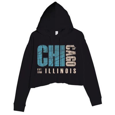 Chicago Vintage Emblem Crop Fleece Hoodie