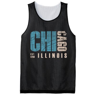 Chicago Vintage Emblem Mesh Reversible Basketball Jersey Tank