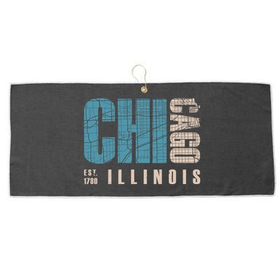 Chicago Vintage Emblem Large Microfiber Waffle Golf Towel