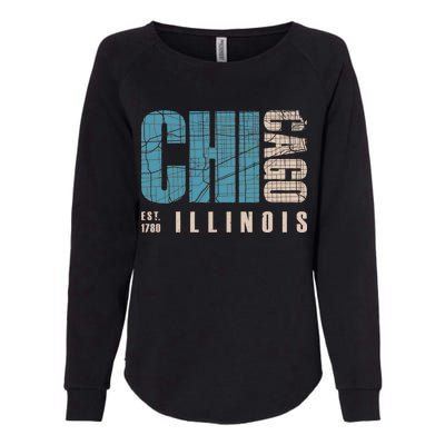 Chicago Vintage Emblem Womens California Wash Sweatshirt