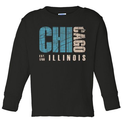 Chicago Vintage Emblem Toddler Long Sleeve Shirt