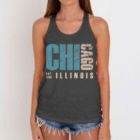 Chicago Vintage Emblem Women's Knotted Racerback Tank