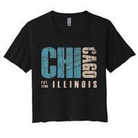 Chicago Vintage Emblem Women's Crop Top Tee