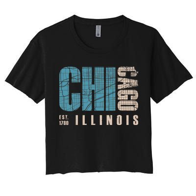 Chicago Vintage Emblem Women's Crop Top Tee