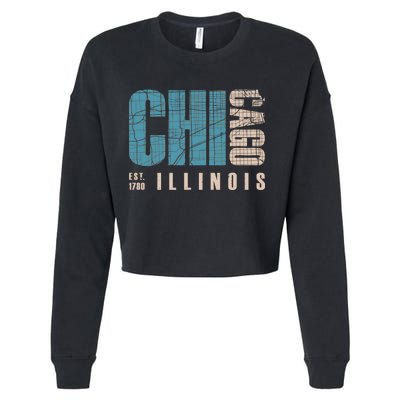 Chicago Vintage Emblem Cropped Pullover Crew