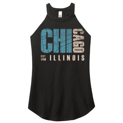 Chicago Vintage Emblem Women's Perfect Tri Rocker Tank