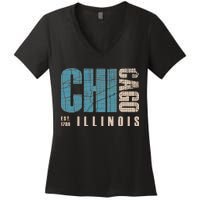 Chicago Vintage Emblem Women's V-Neck T-Shirt