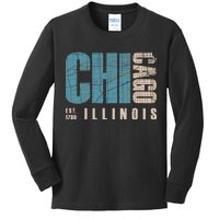 Chicago Vintage Emblem Kids Long Sleeve Shirt