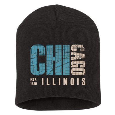 Chicago Vintage Emblem Short Acrylic Beanie