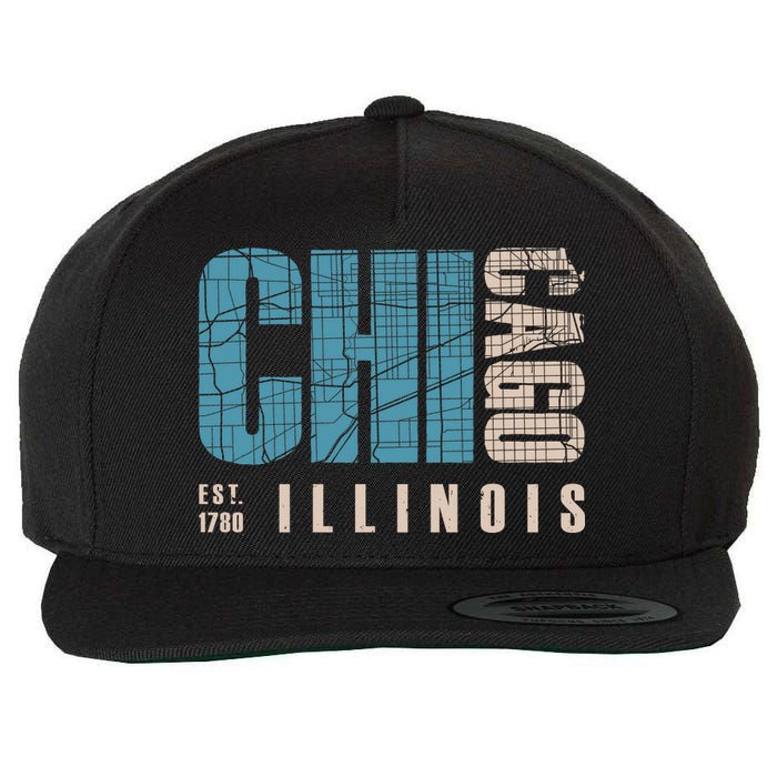 Chicago Vintage Emblem Wool Snapback Cap