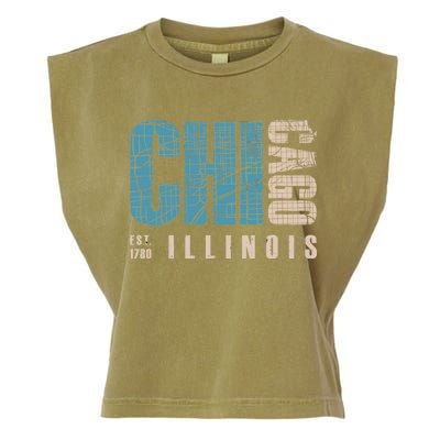 Chicago Vintage Emblem Garment-Dyed Women's Muscle Tee