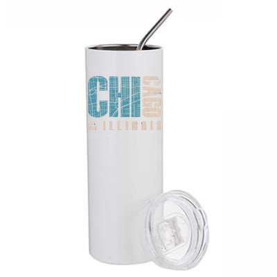 Chicago Vintage Emblem Stainless Steel Tumbler