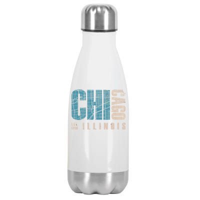 Chicago Vintage Emblem Stainless Steel Insulated Water Bottle