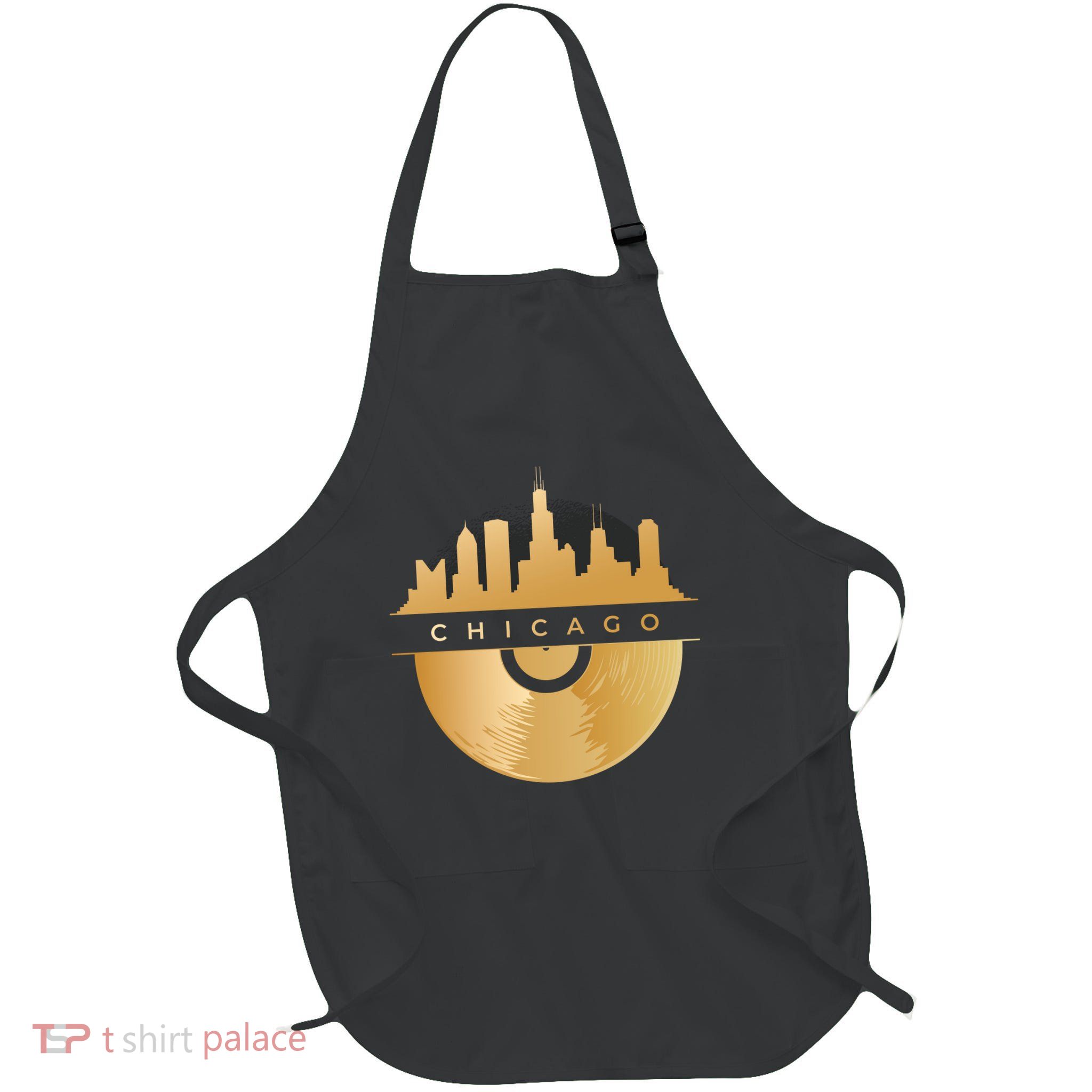 Chicago Vinyl Skyline Full-Length Apron With Pockets