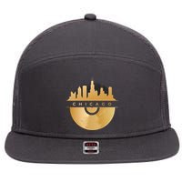 Chicago Vinyl Skyline 7 Panel Mesh Trucker Snapback Hat